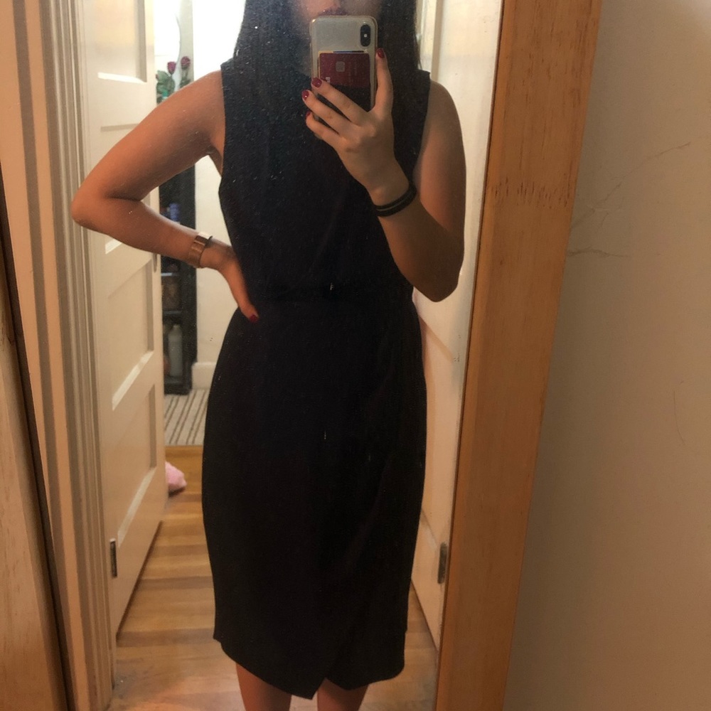 NWOT J Crew Navy Asymmetrical Sleeveless Sheath